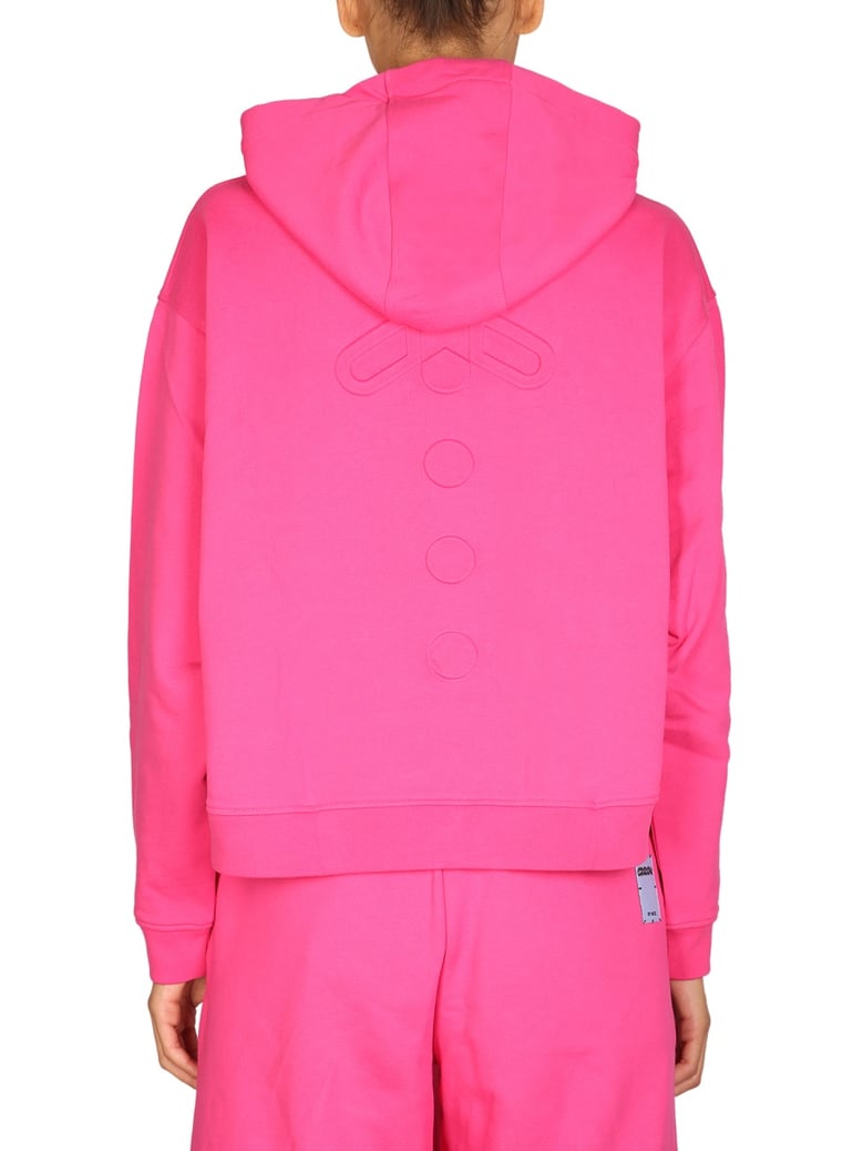 fuchsia hoodie with drawstring by Selfnex