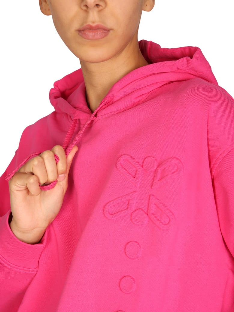 fuchsia hoodie with drawstring by Selfnex