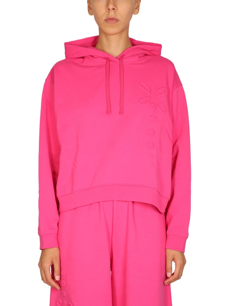 fuchsia hoodie with drawstring by Selfnex