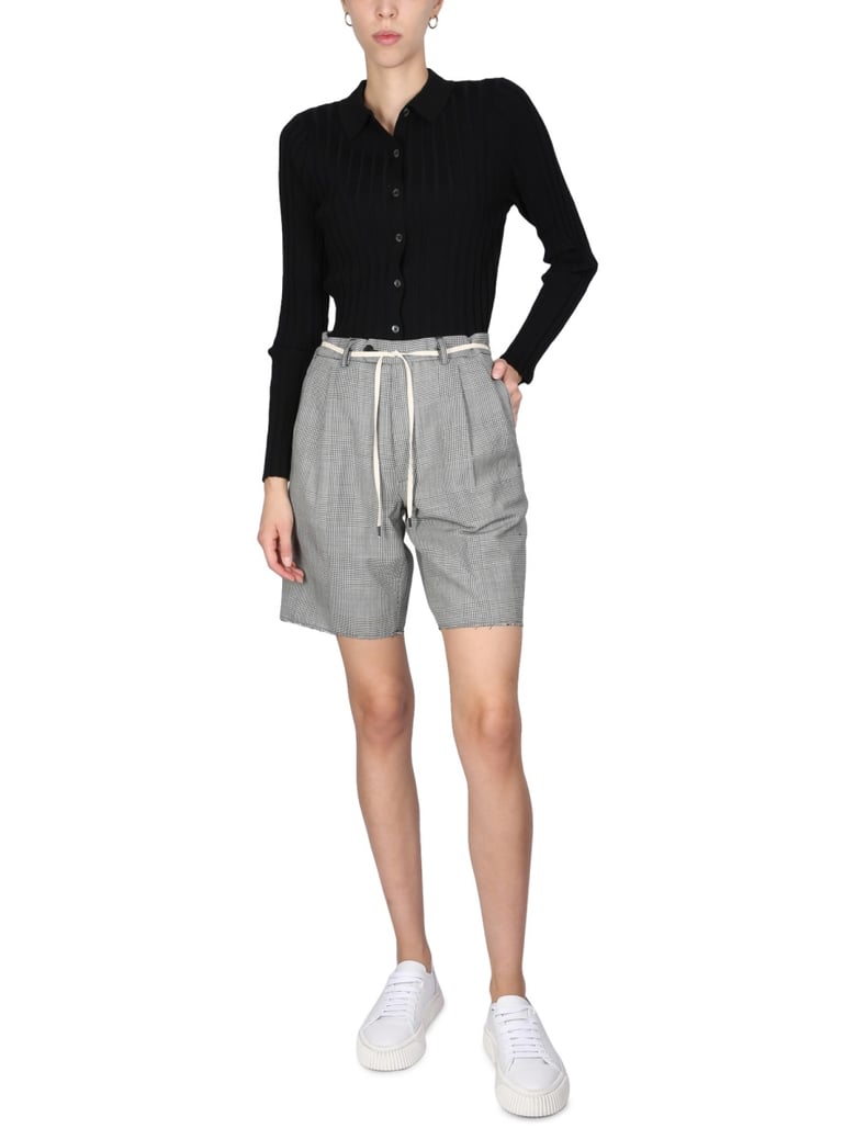 stretch flannel bermuda shorts by Selfnex