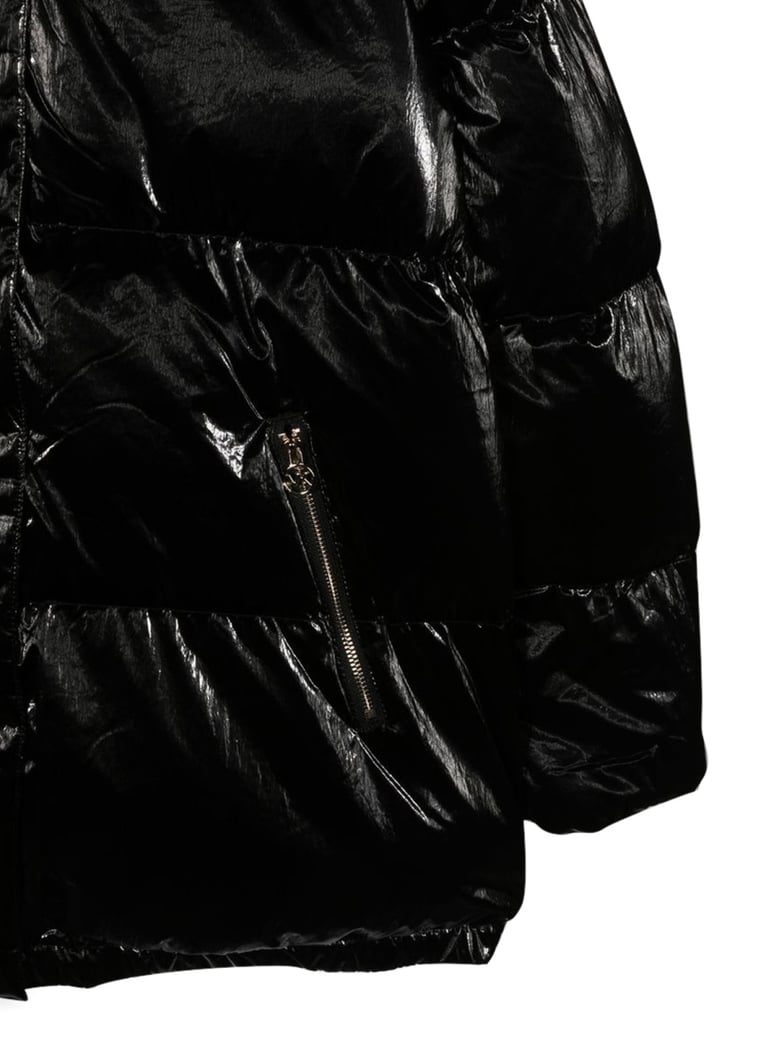 down jacket with hood black by Selfnex