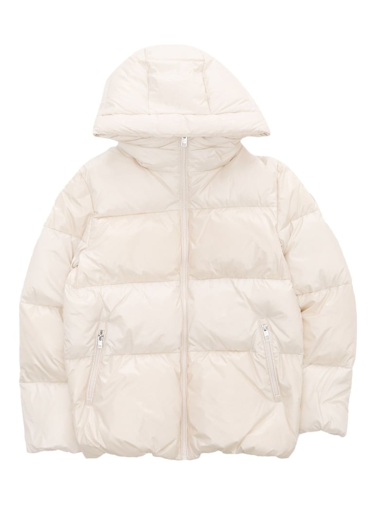 quilted glossy jacket ivory by Selfnex