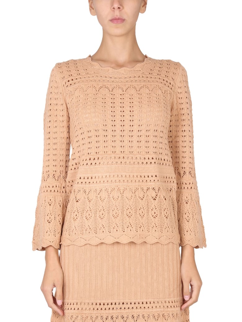 wool blend crew-neck sweater by Selfnex