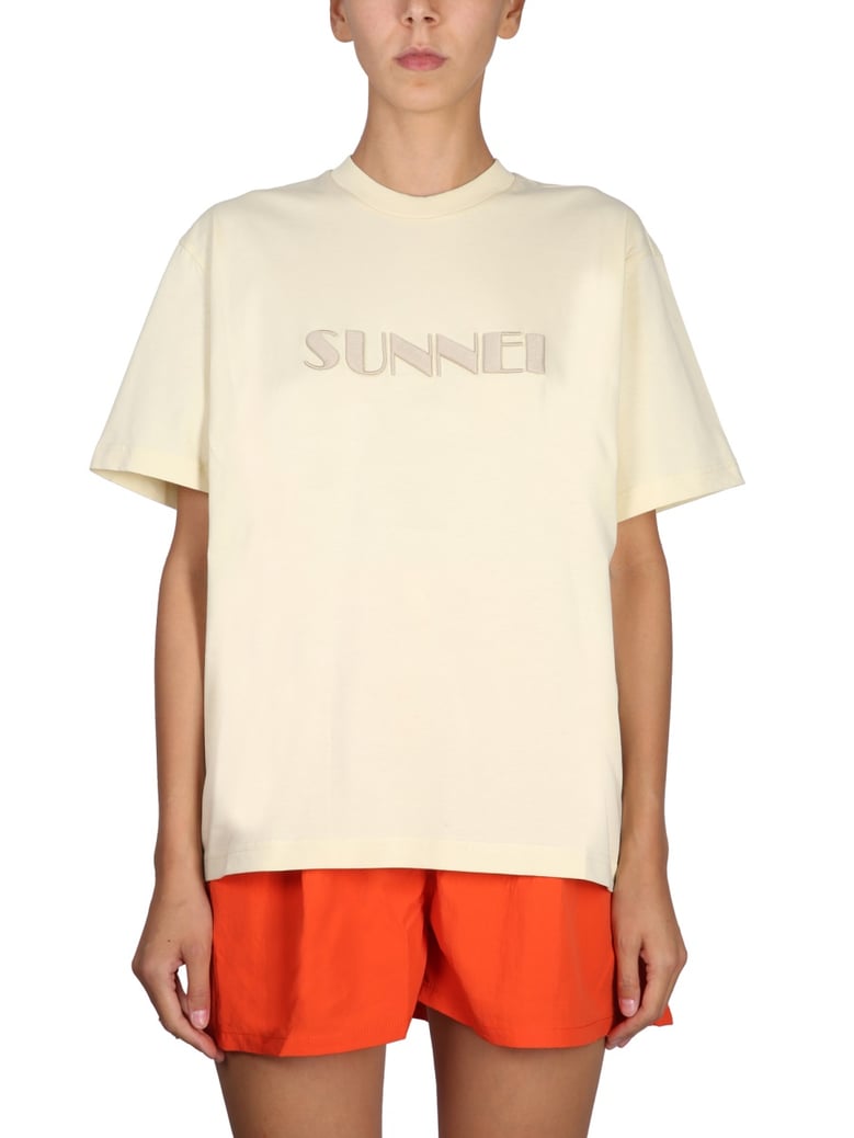crewneck t-shirt with logo embroidery by Selfnex
