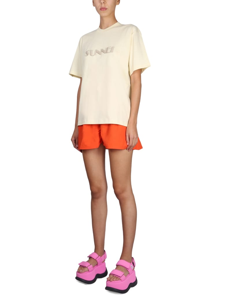 crewneck t-shirt with logo embroidery by Selfnex