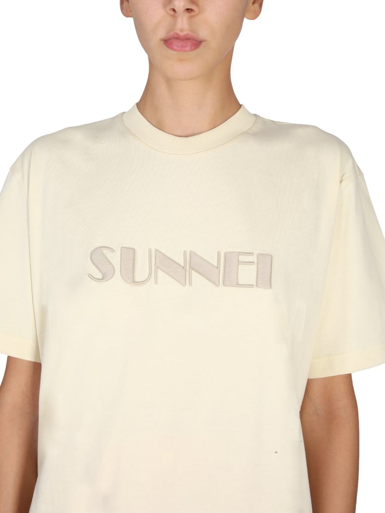 crewneck t-shirt with logo embroidery by Selfnex
