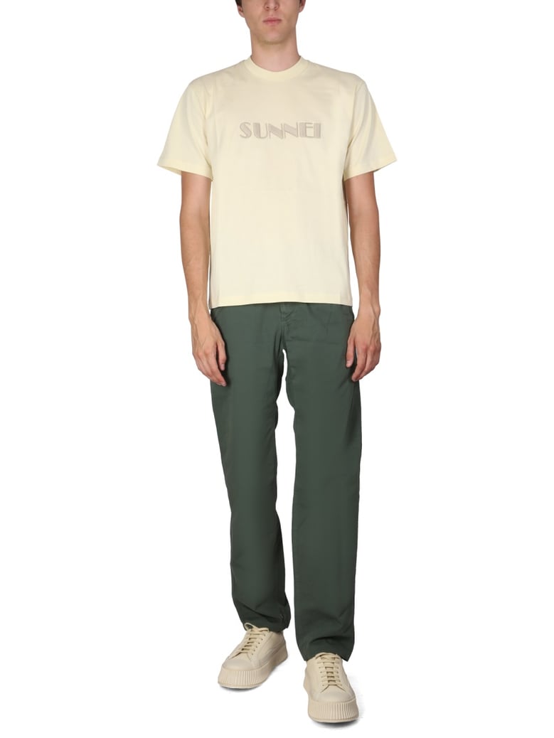 crewneck t-shirt with logo embroidery by Selfnex