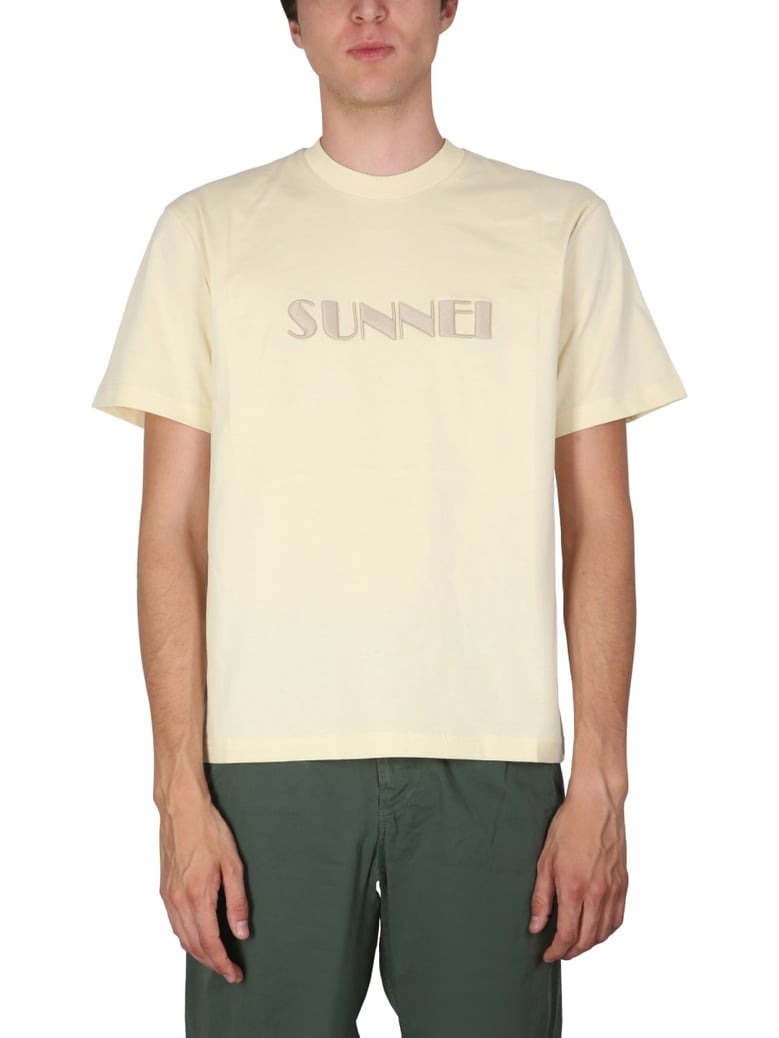 crewneck t-shirt with logo embroidery by Selfnex