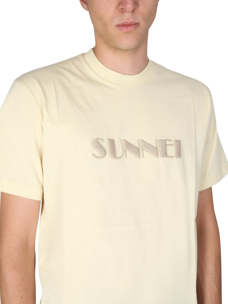 crewneck t-shirt with logo embroidery by Selfnex
