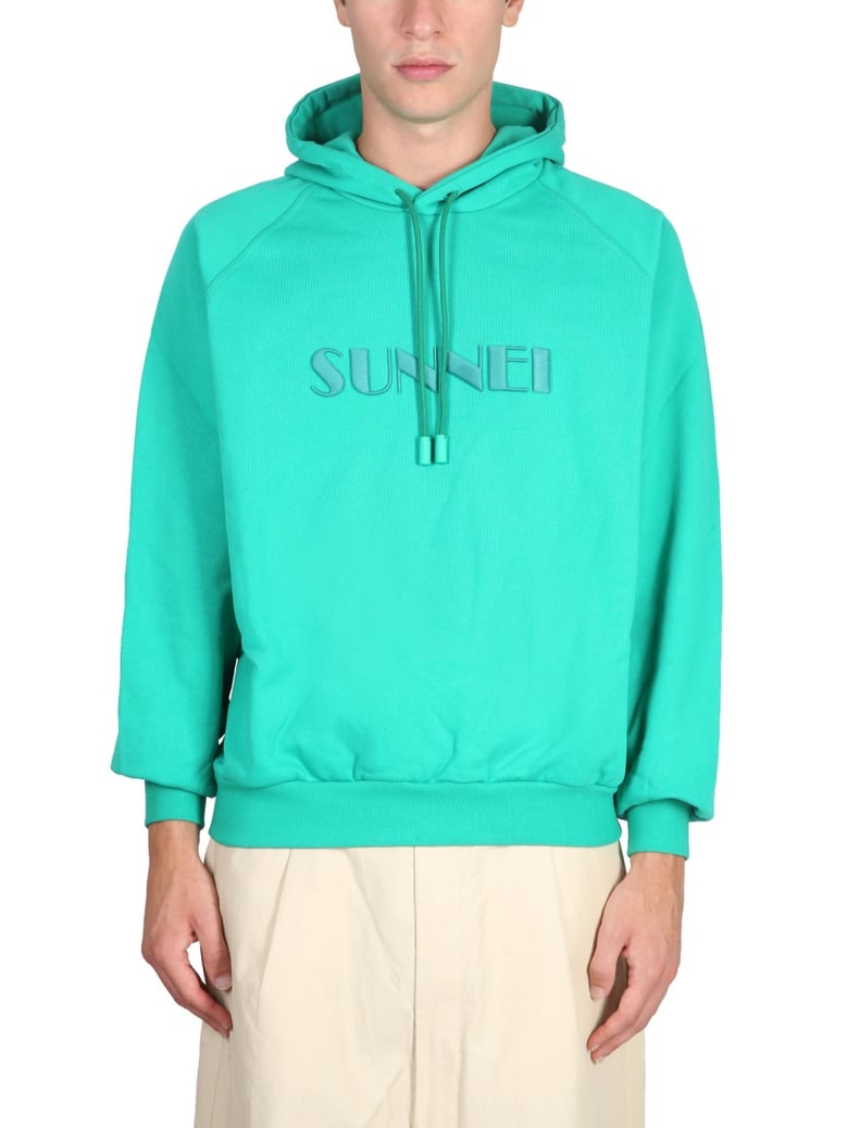 green sweatshirt with logo by Selfnex