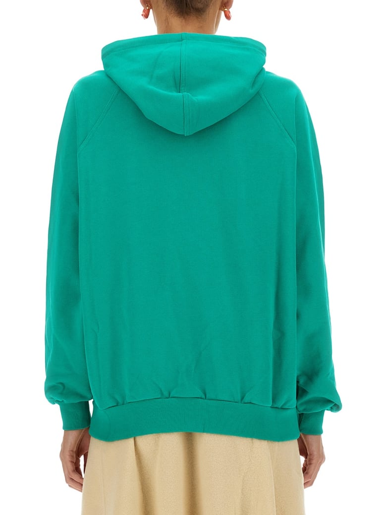 green sweatshirt with logo by Selfnex