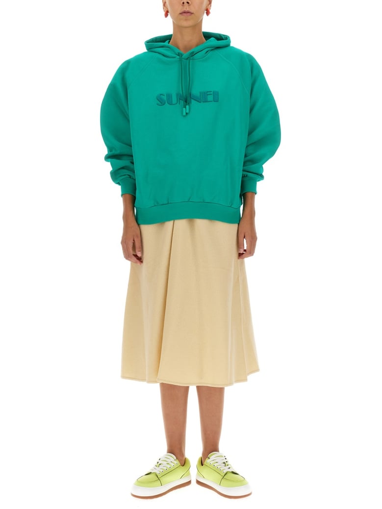 green sweatshirt with logo by Selfnex