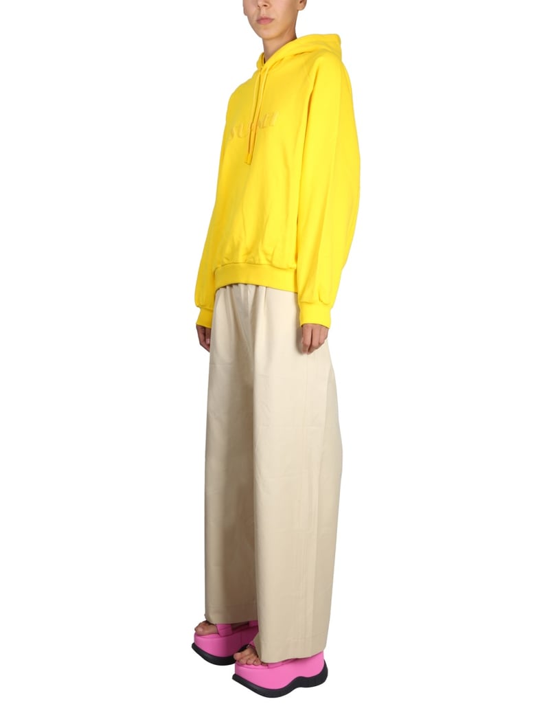 cotton sweatshirt with drawstring hood by Selfnex