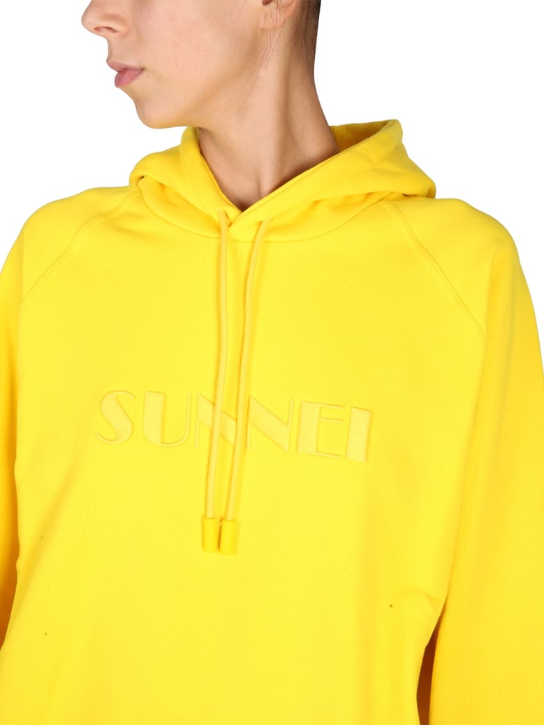 cotton sweatshirt with drawstring hood by Selfnex