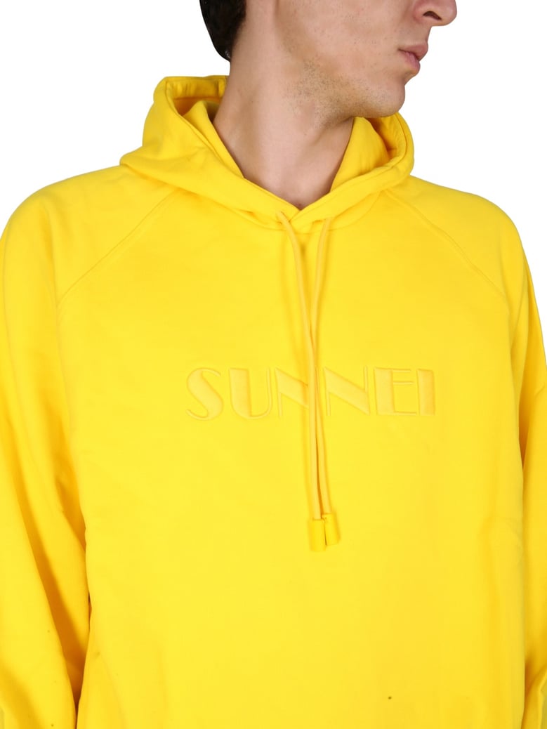 cotton sweatshirt with drawstring hood by Selfnex