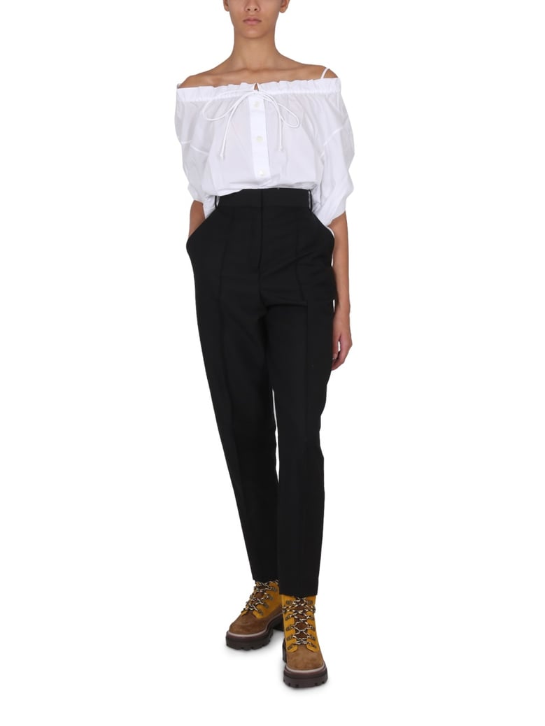 mohair pants with front zipper by Selfnex