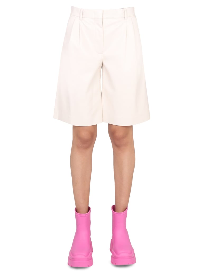 faux leather bermuda shorts by Selfnex