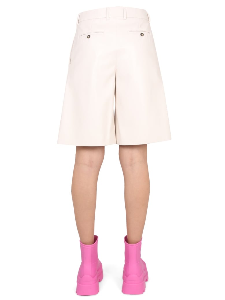 faux leather bermuda shorts by Selfnex