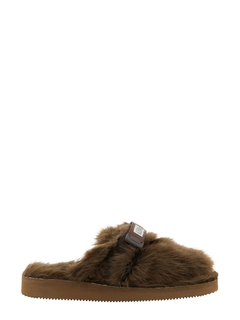 brown rubber sole slider sandals by Selfnex