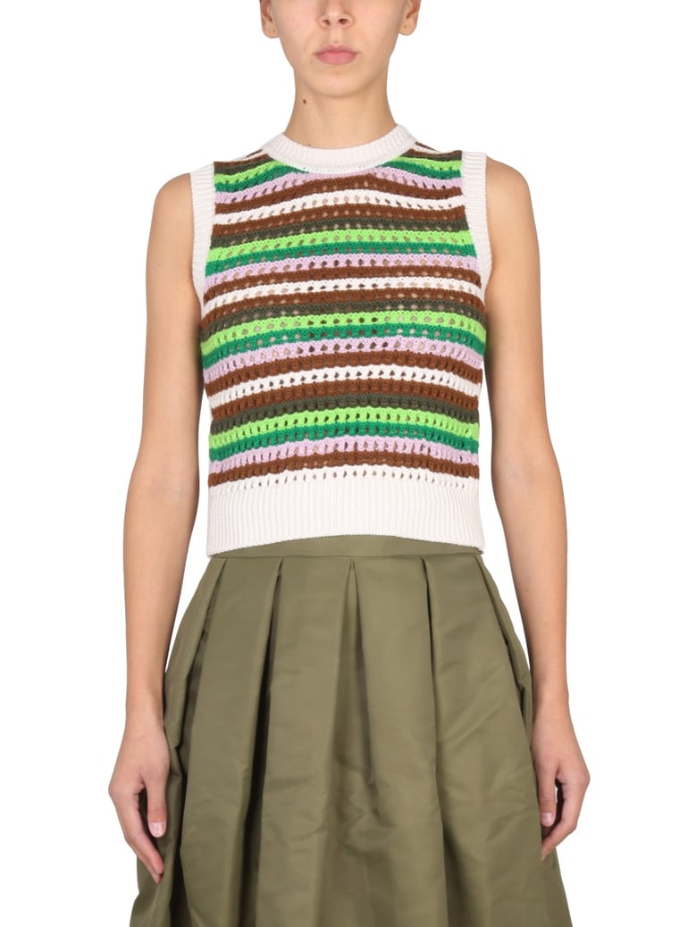 striped wool top by Selfnex