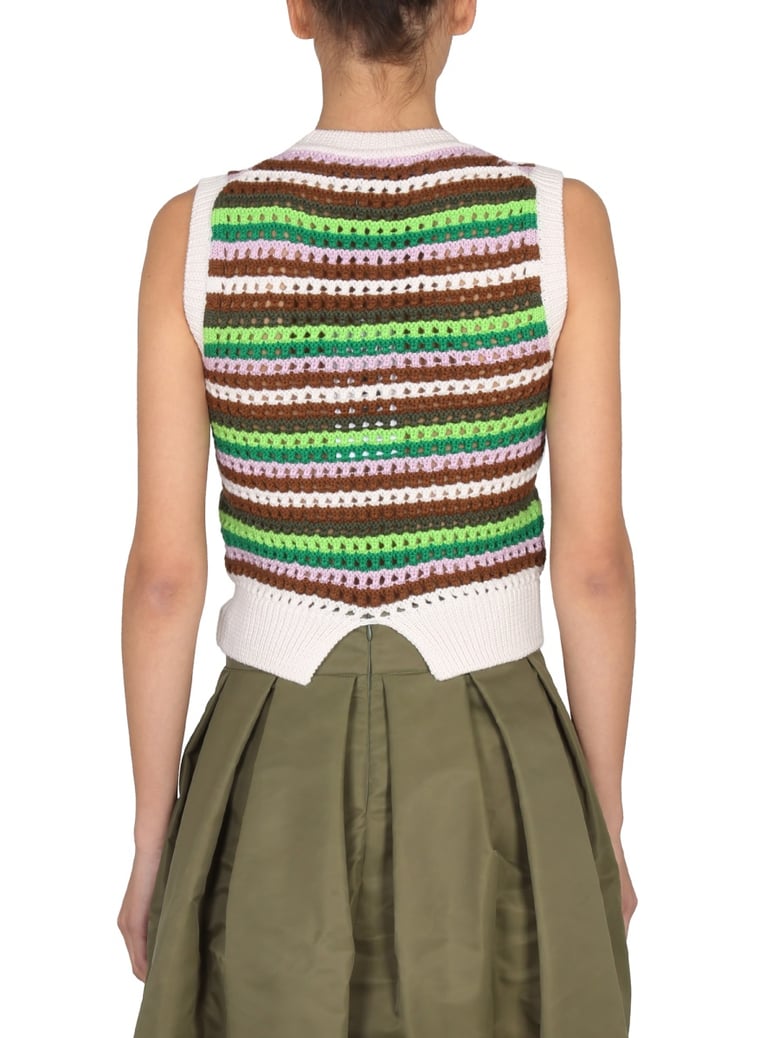 striped wool top by Selfnex