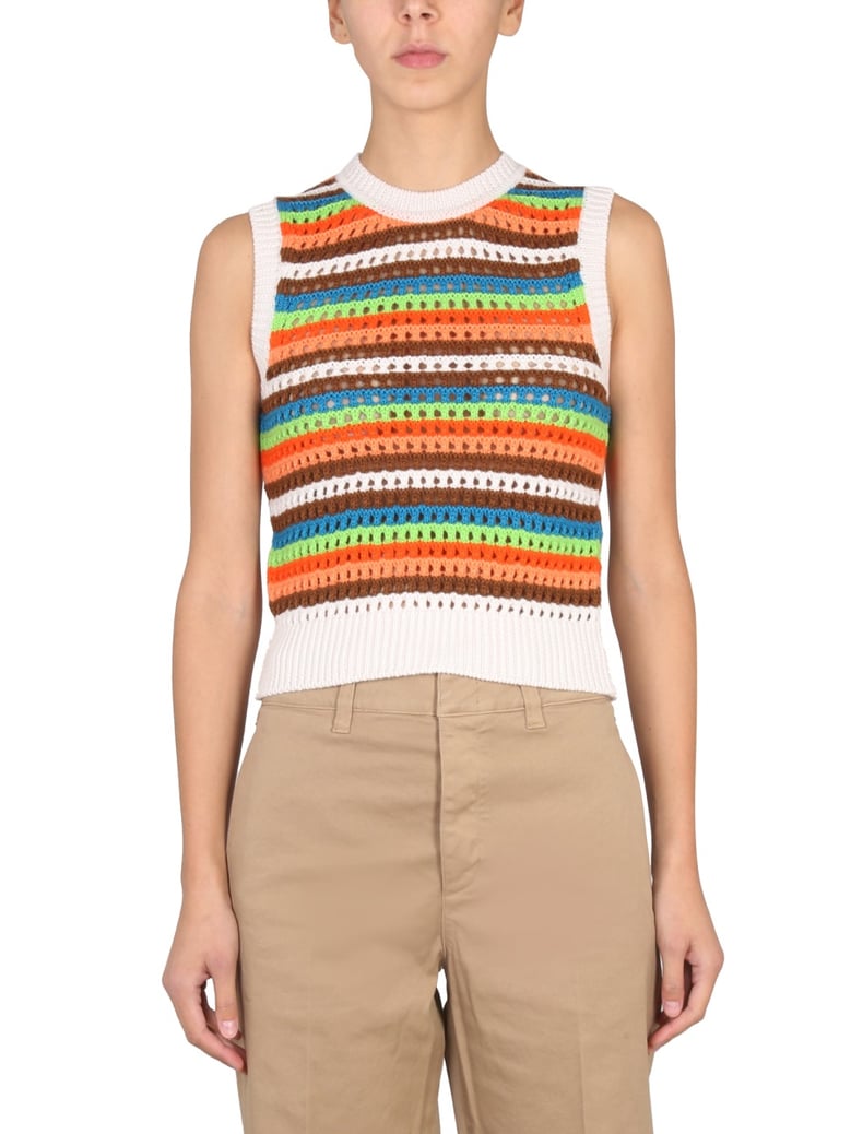 striped wool top by Selfnex