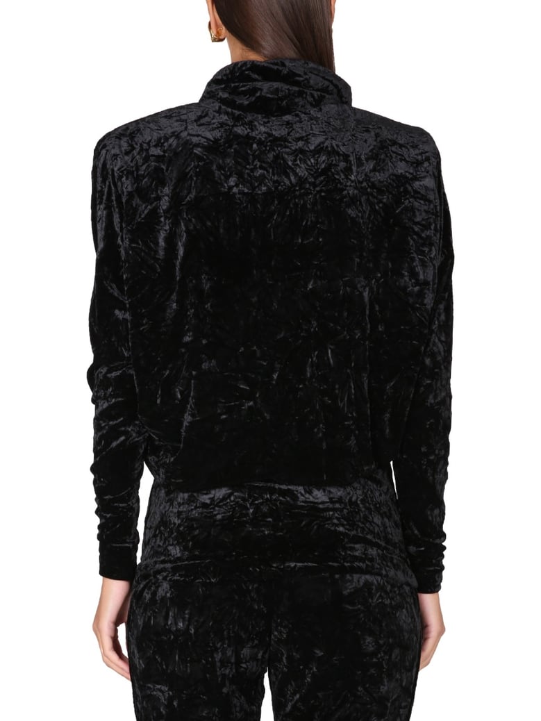 velvet turtleneck top by Selfnex