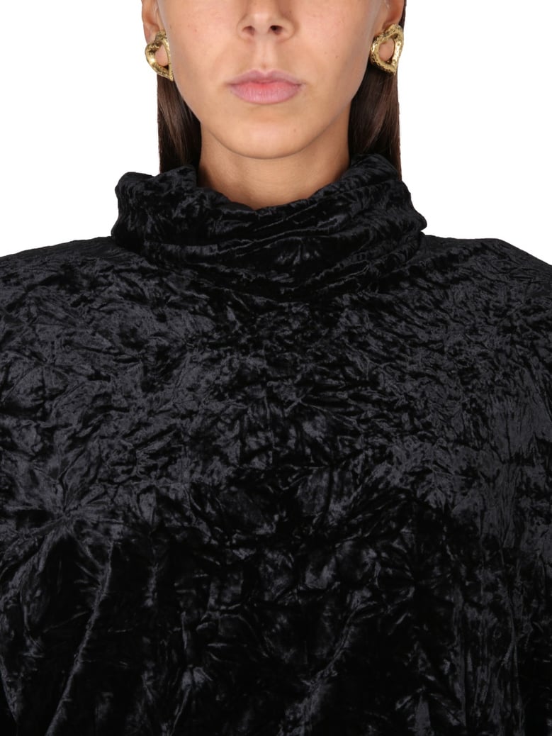 velvet turtleneck top by Selfnex