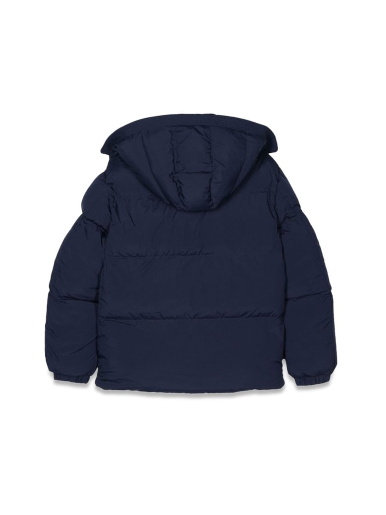 padded down jacket with hood - blue by Selfnex