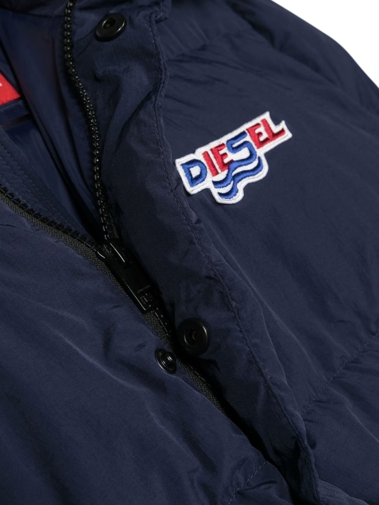 padded down jacket with hood - blue by Selfnex