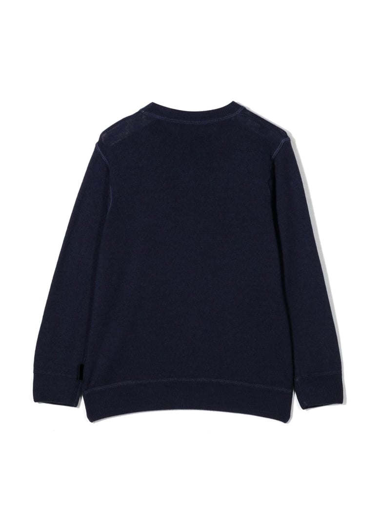 crew neck wool sweater blue by Selfnex