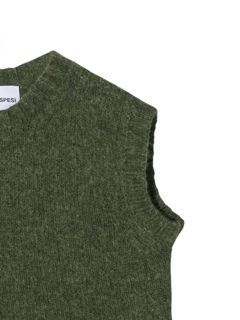 knitted vest green by Selfnex