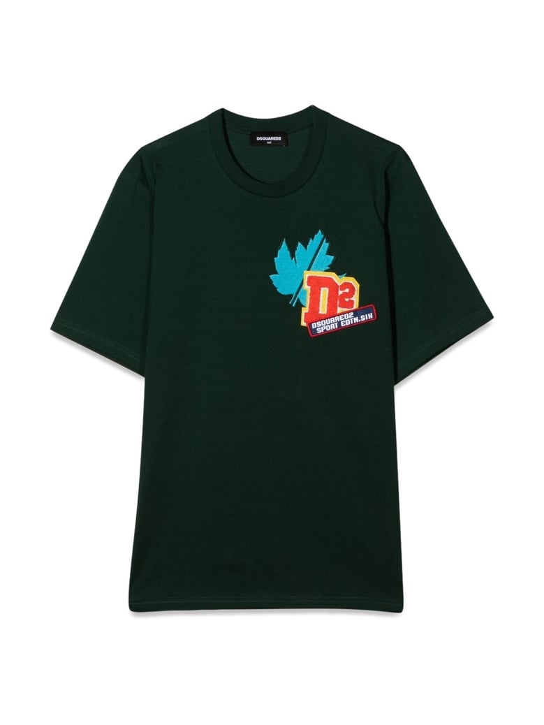 t-shirt with front patch green by Selfnex