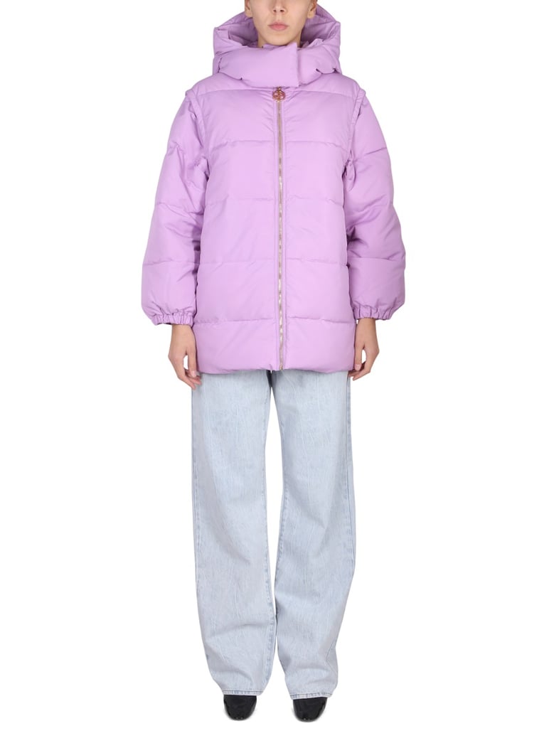 quilted down jacket with hood by Selfnex