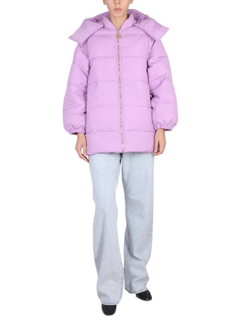 quilted down jacket with hood by Selfnex