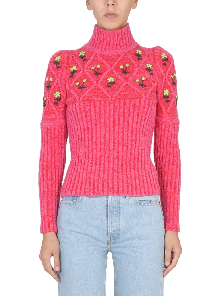 jersey with floral embroidery by Selfnex