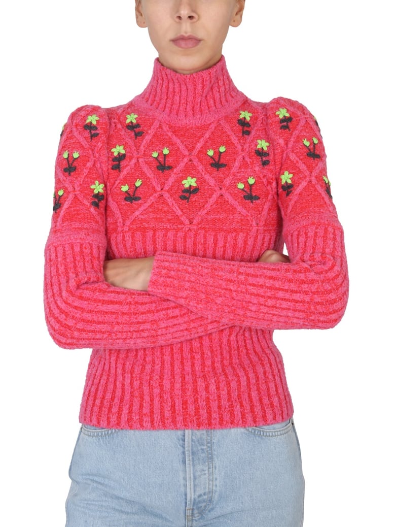 jersey with floral embroidery by Selfnex
