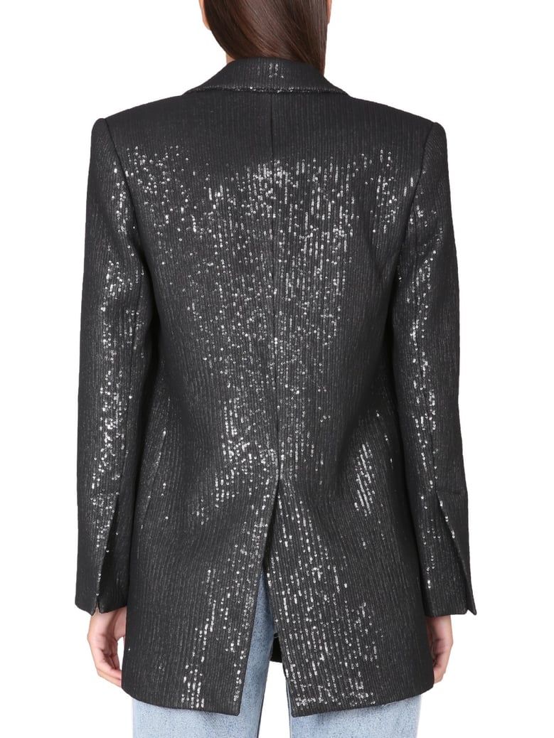 black blazer with notched lapels by Selfnex