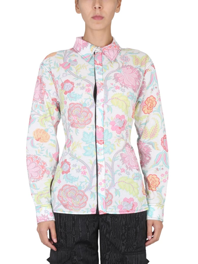 floral print shirt with classic collar by Selfnex