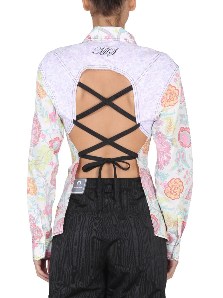 floral print shirt with classic collar by Selfnex