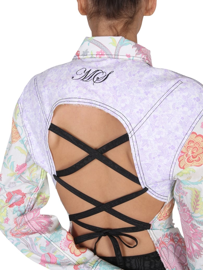 floral print shirt with classic collar by Selfnex