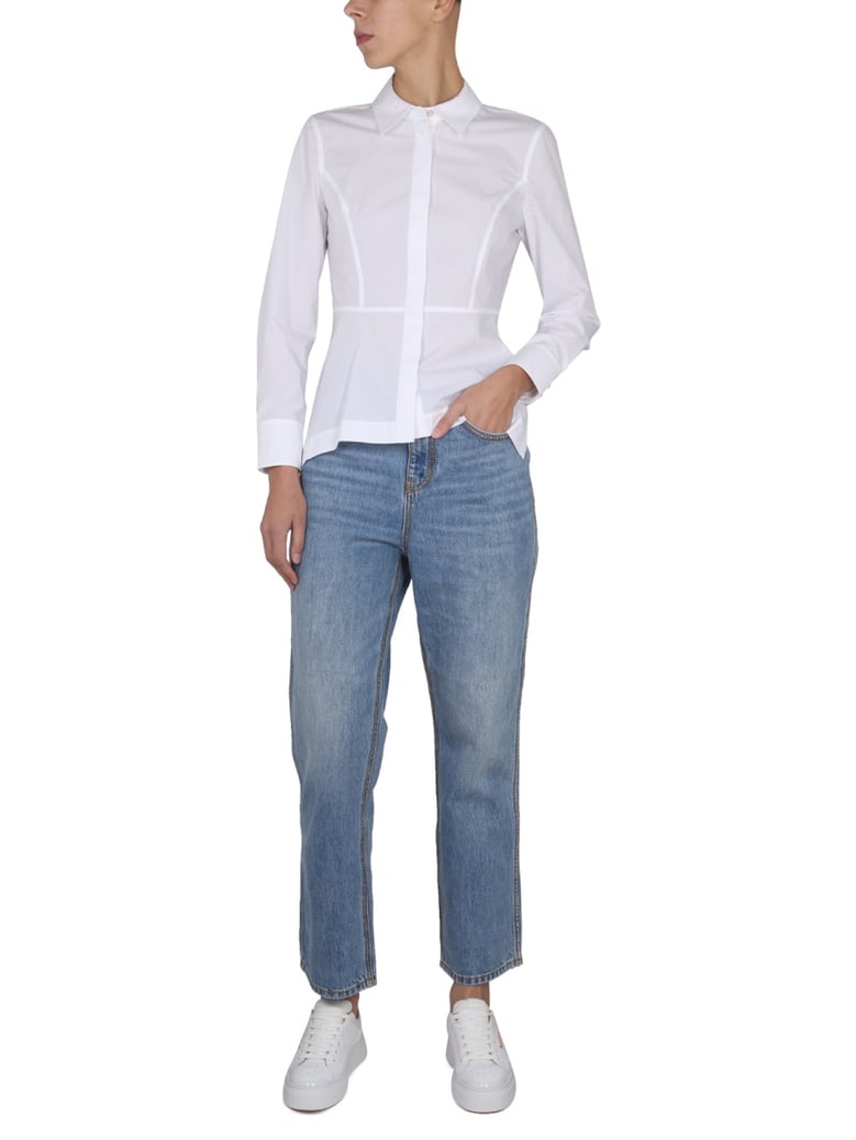 poplin shirt with removable collar by Selfnex