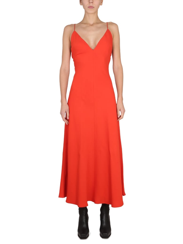 maxi v-neck dress by Selfnex