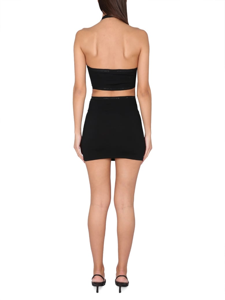 asymmetrical neckline dress by Selfnex