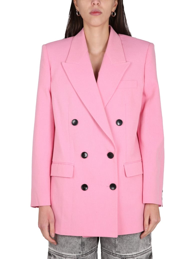 double-breasted jacket in pink by Selfnex