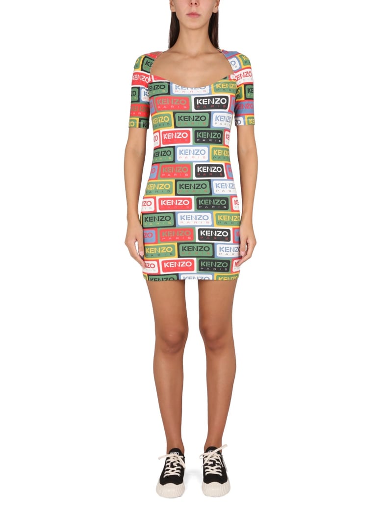 bodycon dress with square neckline by Selfnex