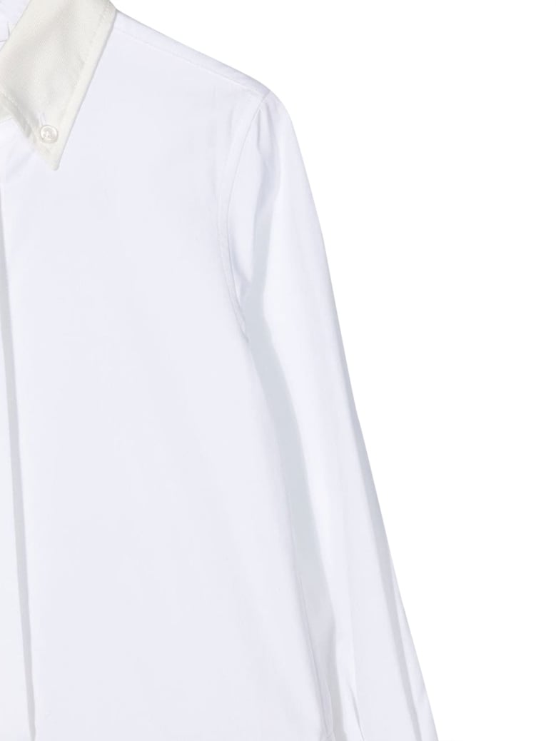 shirtdress pleated hem white by Selfnex