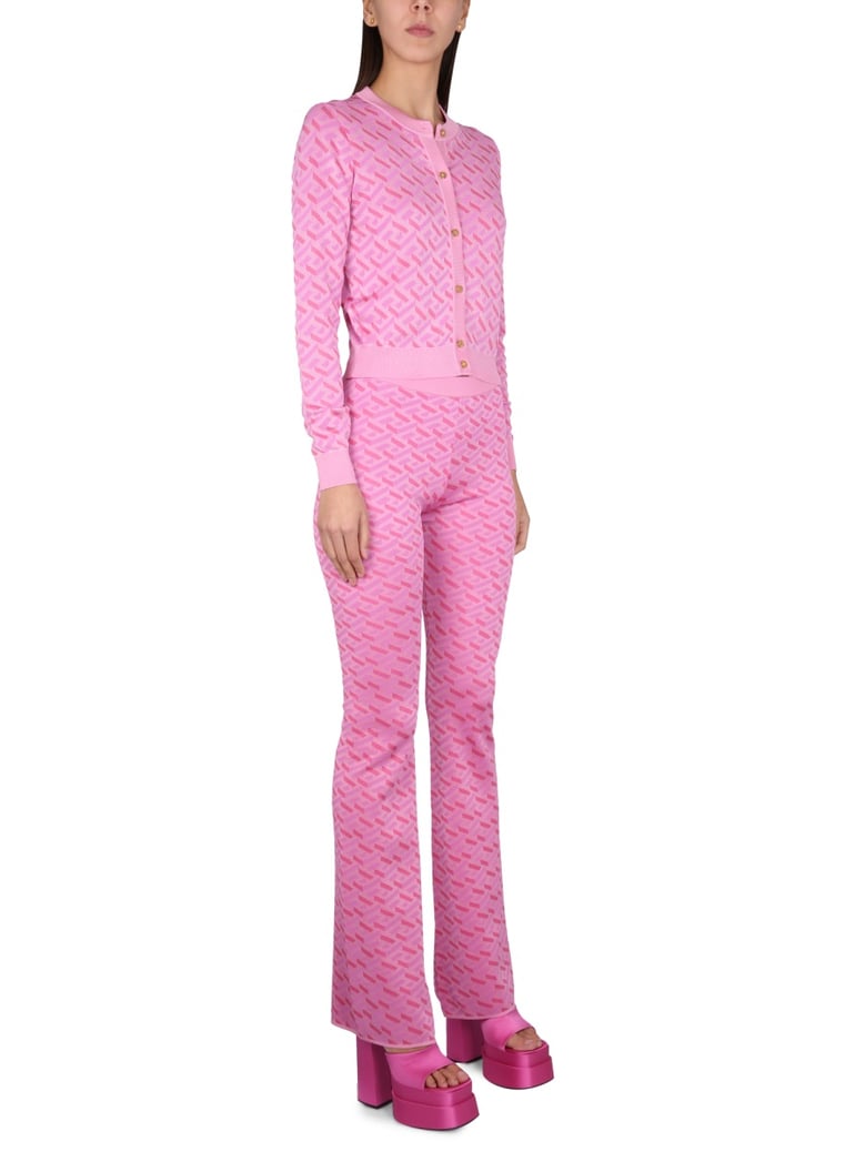 jacquard pants with greek print by Selfnex