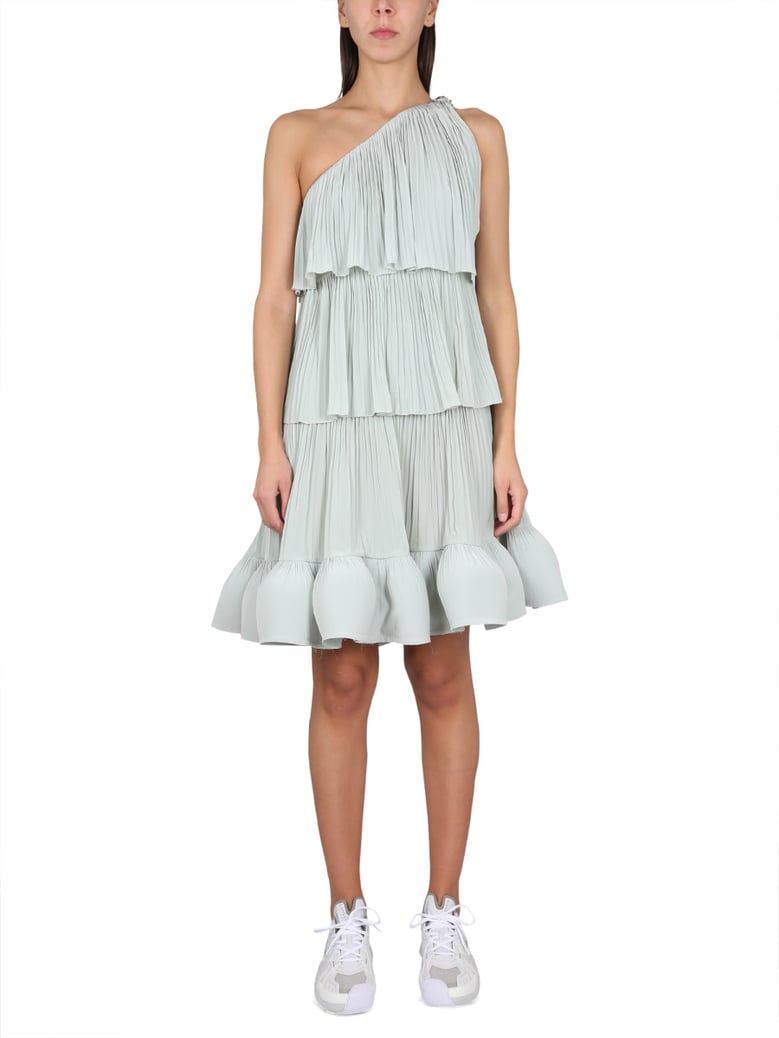 asymmetrical dress with jewel buckle by Selfnex