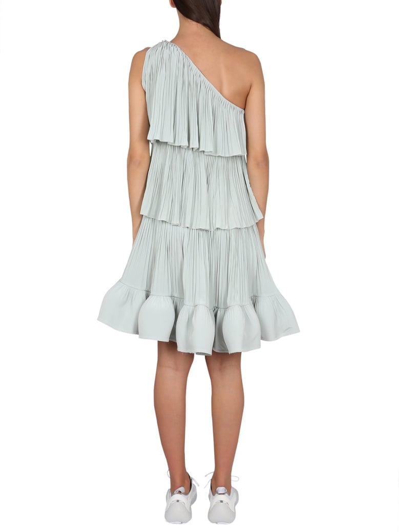 asymmetrical dress with jewel buckle by Selfnex
